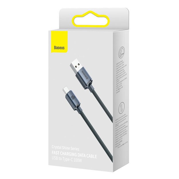Baseus Crystal Shine Series cable USB cable for fast charging and data transfer USB Type A - USB Type C 100W 1.2m black (CAJY000401) 4