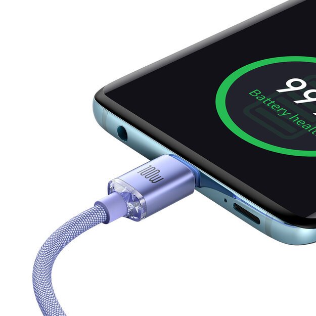 Baseus CAJY000705 USB-C - USB-C PD QC cable 100W 5A 480Mb/s 2m - purple 3