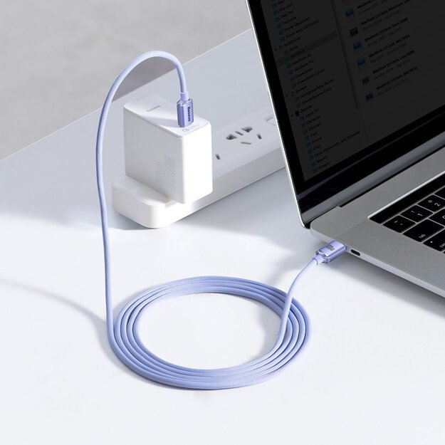 Baseus CAJY000705 USB-C - USB-C PD QC cable 100W 5A 480Mb/s 2m - purple 9