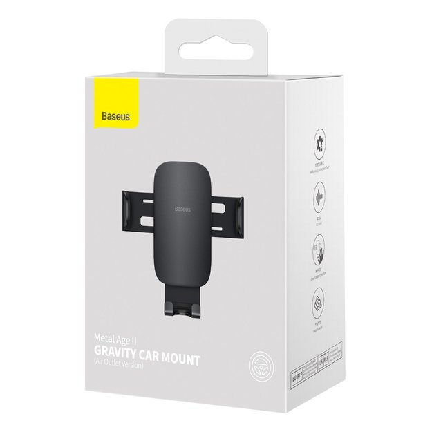 Baseus Metal Age II gravitational car phone holder for ventilation grille black (SUJS000001) 3