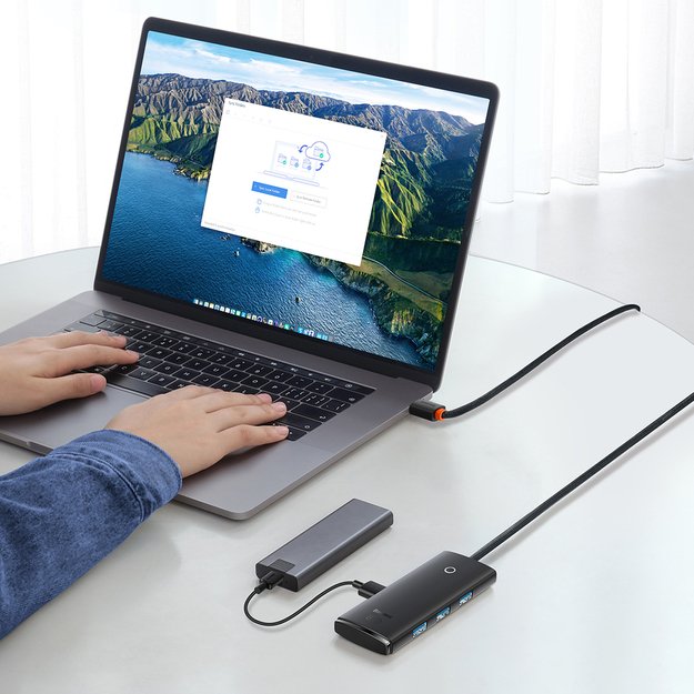 Baseus Lite Series HUB adapter USB Type C - 4x USB 3.0 1m black (WKQX030401) 8