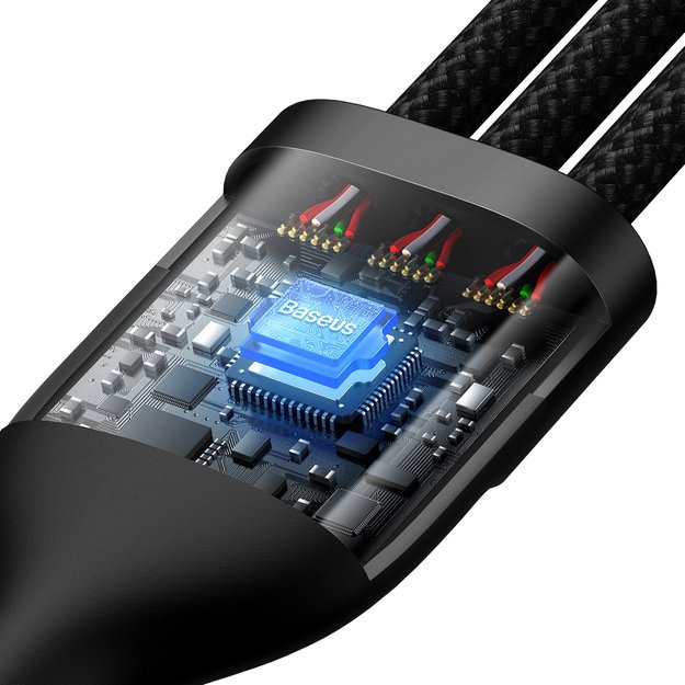 Baseus Flash Series II cable USB - USB Type C / Lightning / micro USB 100 W 1.2 m black (CASS030001) 3