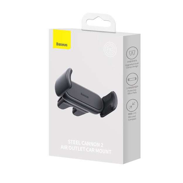 Baseus Steel Cannon 2 smartphone holder for ventilation grille black (SUGP000001) 4