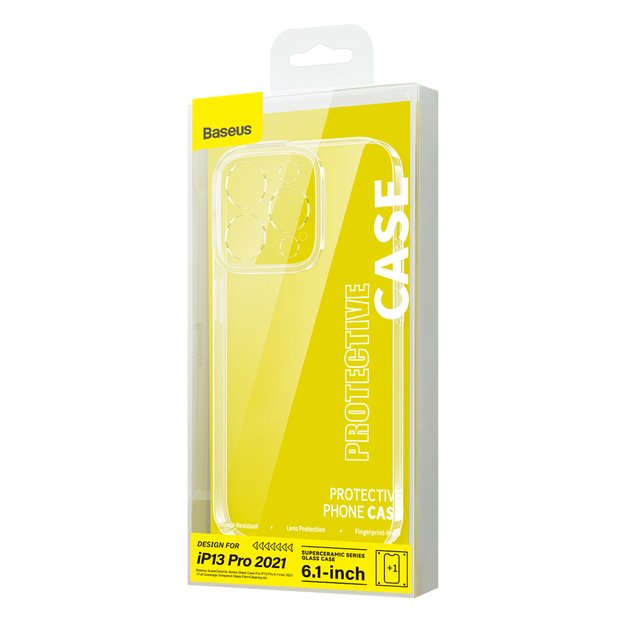 Baseus SuperCeramic Series Glass Case Glass Case for iPhone 13 Pro 6.1  2021 + Cleaning Kit 1