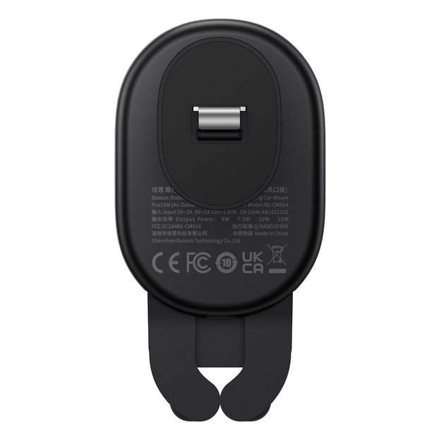Baseus car holder with built-in 15W inductive charger for air vent black 5