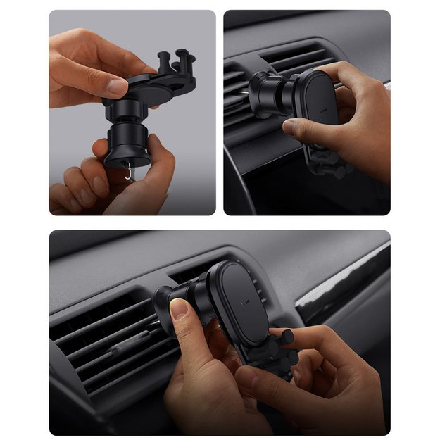 Baseus car holder with built-in 15W inductive charger for air vent black 17