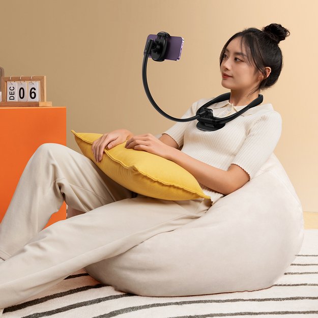 Baseus ComfortJoy Series universal neck mount, phone stand black (LUGB000001) 10
