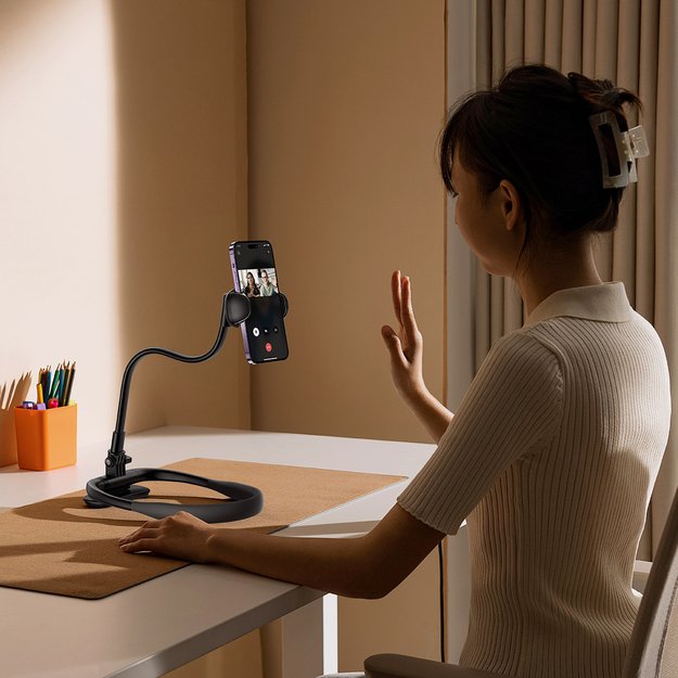 Baseus ComfortJoy Series universal neck mount, phone stand black (LUGB000001) 8