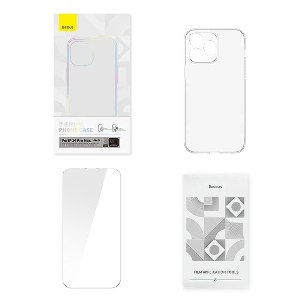 Baseus Crystal Case for iPhone 14 Pro Max thin cover + transparent glass 11