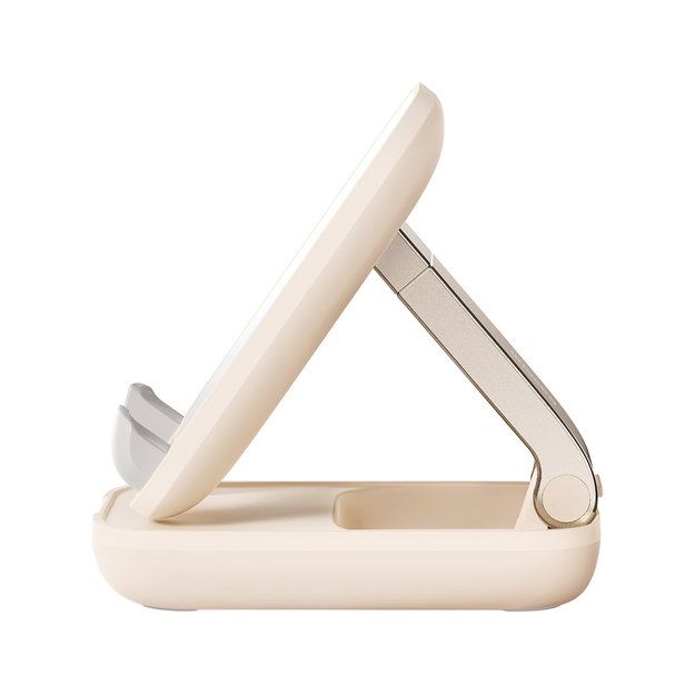 Adjustable phone stand with mirror Baseus Seashell Series - beige 1