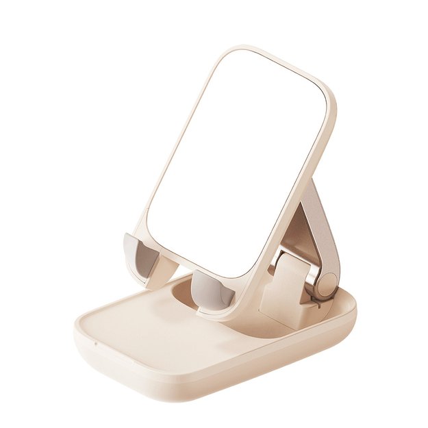 Adjustable phone stand with mirror Baseus Seashell Series - beige 7