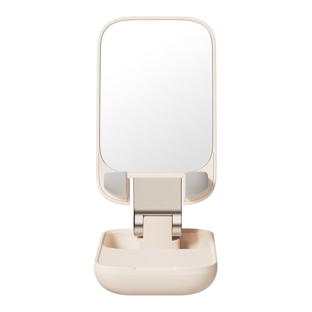 Adjustable phone stand with mirror Baseus Seashell Series - beige 2
