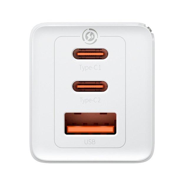GaN 2xUSB C 1xUSB 65W fast charger Baseus GaN5 Pro + USB C - USB C 100W cable - white 3