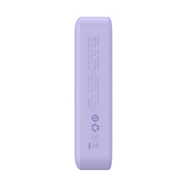 Baseus Magnetic Mini 20000 mAh 20W Powerbank - purple + USB-C / USB-C cable 4