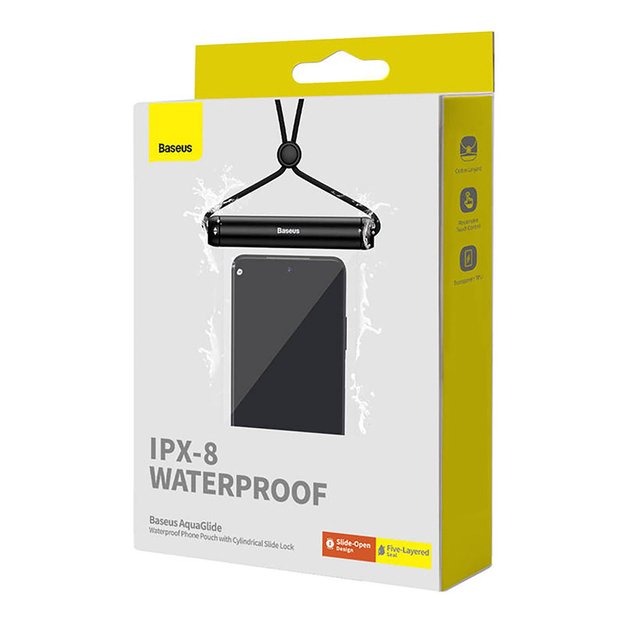 Baseus AquaGlide BS-PC030 case waterproof IPX8 with cylindrical clasp - black 2