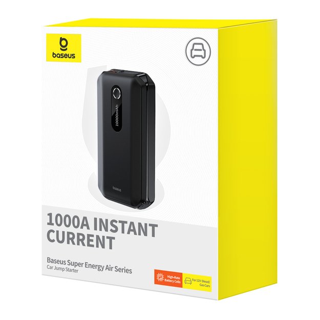 Jumpstarter Baseus Power Starter Booster 10000mAh 12V (1000A / 500A) + Crocodile Cables Black (C00245501113-00) 7