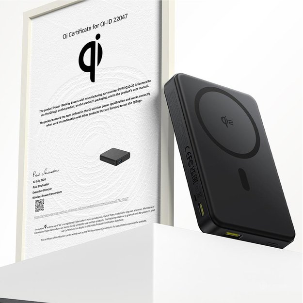 Baseus Airpow II 10000mAh Qi2 Power Bank with MagSafe 22.5W with Baseus Simple Series USB-C Cable - USB-C 20V/3A (30cm) - Black 1
