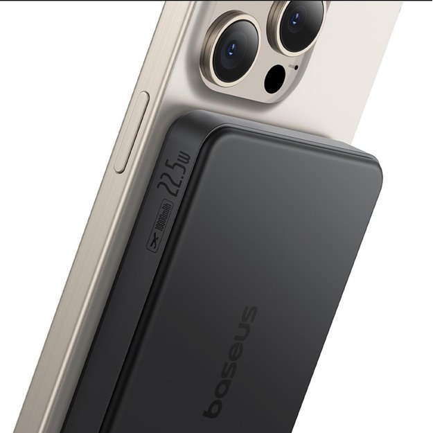 Baseus Airpow II 10000mAh Qi2 Power Bank with MagSafe 22.5W with Baseus Simple Series USB-C Cable - USB-C 20V/3A (30cm) - Black 3