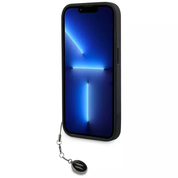 Karl Lagerfeld Saffiano Rhinestones &amp  Charm case for iPhone 15 Pro Max - black 11