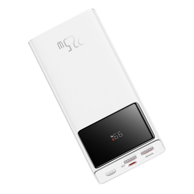 Baseus EnerFill FP41 30000mAh 22.5W Powerbank with Baseus Simple USB-A - USB-C 3A 30cm Cable - White 5
