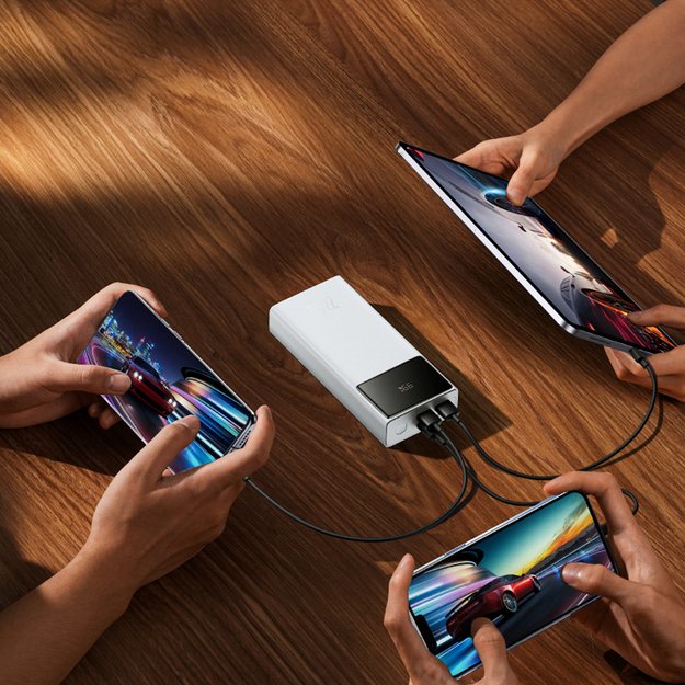 Baseus EnerFill FP41 30000mAh 22.5W Powerbank with Baseus Simple USB-A - USB-C 3A 30cm Cable - White 11