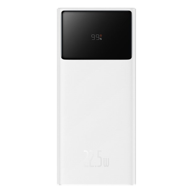Baseus EnerFill FP41 30000mAh 22.5W Powerbank with Baseus Simple USB-A - USB-C 3A 30cm Cable - White 1