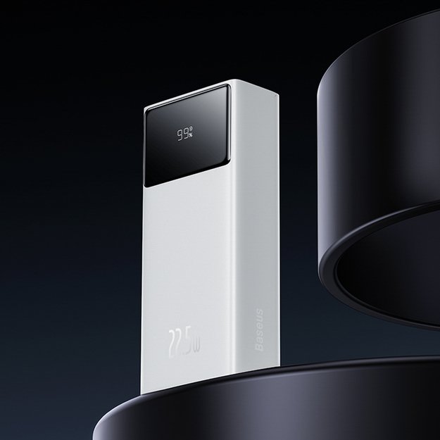Baseus EnerFill FP41 30000mAh 22.5W Powerbank with Baseus Simple USB-A - USB-C 3A 30cm Cable - White 9