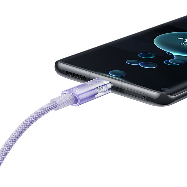 Baseus Explorer 100W USB-A - USB-C Cable with Intelligent Temperature Sensor 1m - Purple 8