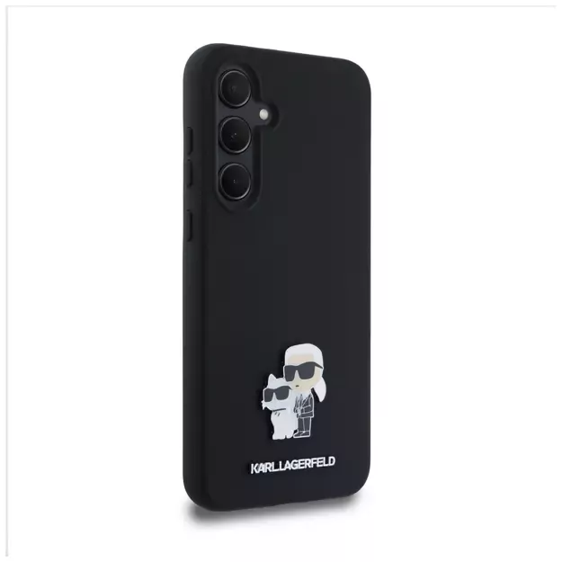 Karl Lagerfeld Silicone Karl&amp Choupette Metal Pin case for Samsung Galaxy A35 - black 10