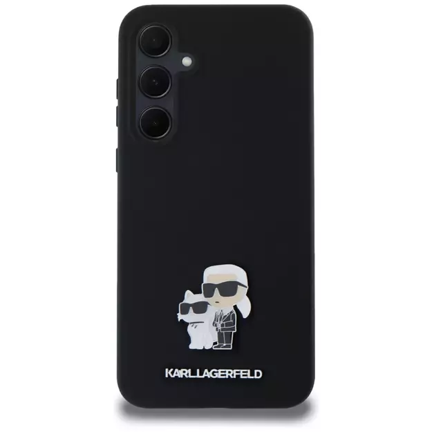 Karl Lagerfeld Silicone Karl&amp Choupette Metal Pin case for Samsung Galaxy A35 - black 9