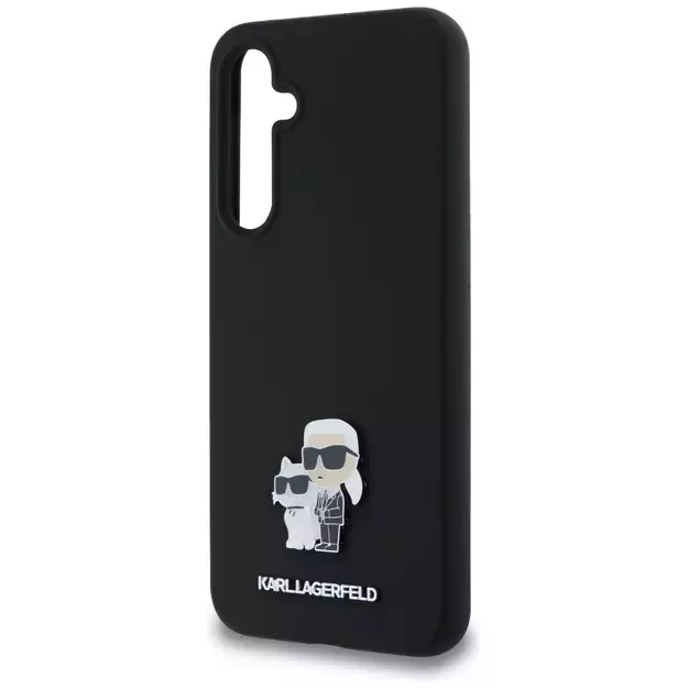 Karl Lagerfeld Silicone Karl&amp Choupette Metal Pin case for Samsung Galaxy A35 - black 12