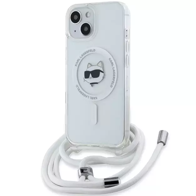 Karl Lagerfeld IML Choupette Head &amp  Cord MagSafe case for iPhone 14 / 13 / 15 - transparent