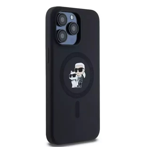 Karl Lagerfeld Silicone Karl&amp Choupette Ring MagSafe case for iPhone 15 Pro Max - black 7
