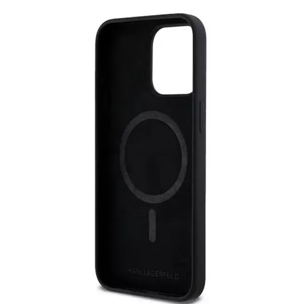 Karl Lagerfeld Silicone Karl&amp Choupette Ring MagSafe case for iPhone 15 Pro Max - black 10