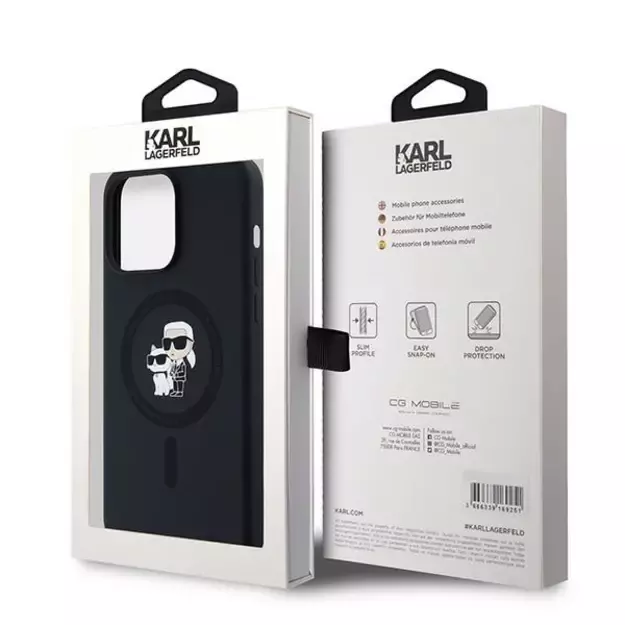 Karl Lagerfeld Silicone Karl&amp Choupette Ring MagSafe case for iPhone 15 Pro Max - black 11