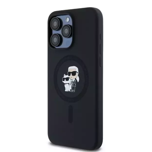 Karl Lagerfeld Silicone Karl&amp Choupette Ring MagSafe case for iPhone 15 Pro Max - black 5
