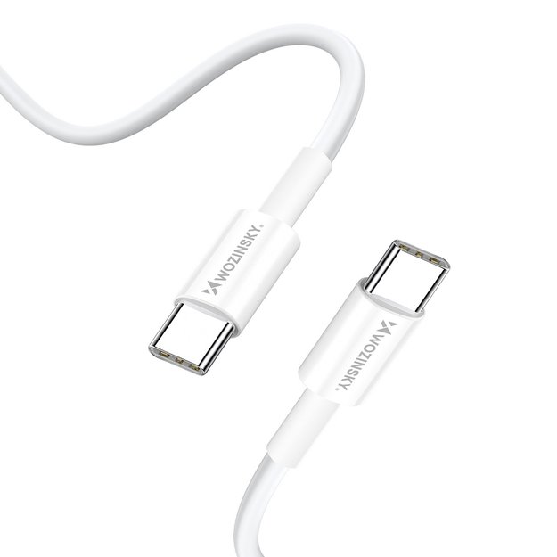 Wozinsky GaN 65W Charger with 2xUSB-C USB Ports with 65W CC Cable - White 5