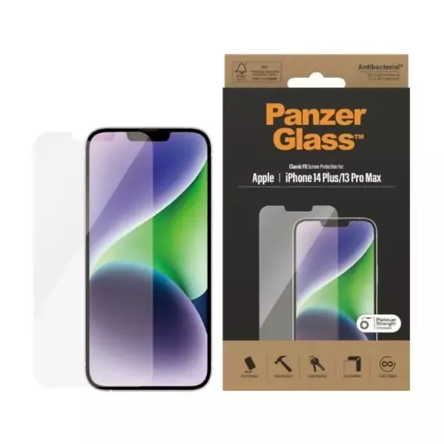 PanzerGlass Classic Fit antibacterial glass for iPhone 14 Plus / 13 Pro Max