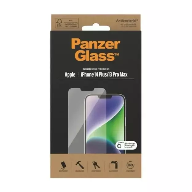 PanzerGlass Classic Fit antibacterial glass for iPhone 14 Plus / 13 Pro Max 5