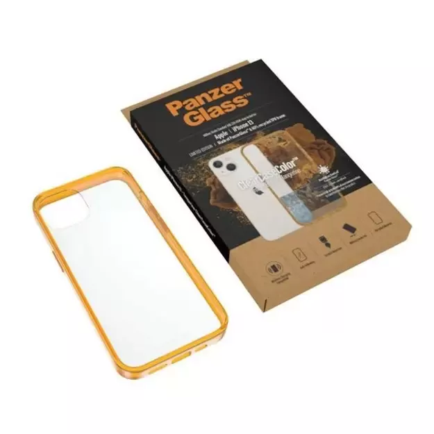 PanzerGlass ClearCase antibacterial case with Military Grade certificate for iPhone 13 / 14 / 15 - transparent yellow 4