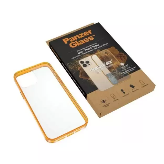 PanzerGlass ClearCase Antibacterial Military Grade Certified Case for iPhone 13 Pro Max - Transparent Yellow 9