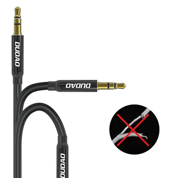 Dudao L12S AUX cable mini jack 3.5mm 1m 3-pole stereo - black 5