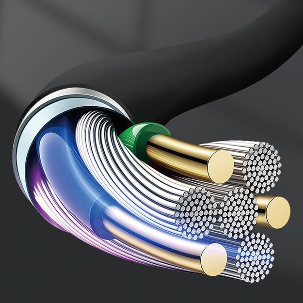 Dudao L12S AUX cable mini jack 3.5mm 1m 3-pole stereo - black 1