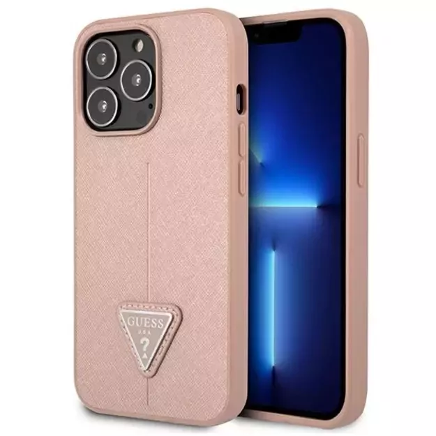 Guess GUHCP13LPSATLP iPhone 13 Pro / 13 6.1&quot  pink/pink hardcase SaffianoTriangle Logo
