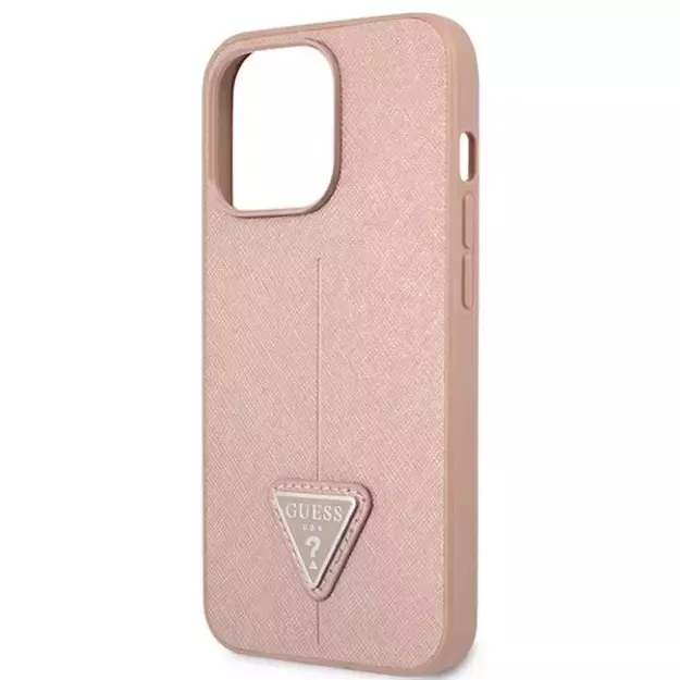 Guess GUHCP13LPSATLP iPhone 13 Pro / 13 6.1&quot  pink/pink hardcase SaffianoTriangle Logo 12