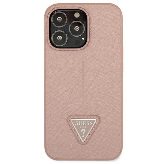 Guess GUHCP13LPSATLP iPhone 13 Pro / 13 6.1&quot  pink/pink hardcase SaffianoTriangle Logo 2