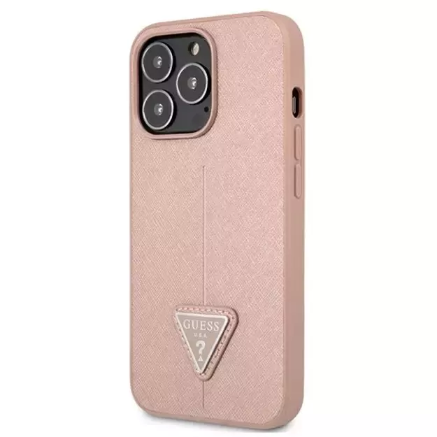 Guess GUHCP13LPSATLP iPhone 13 Pro / 13 6.1&quot  pink/pink hardcase SaffianoTriangle Logo 8