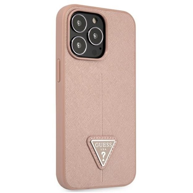 Guess GUHCP13LPSATLP iPhone 13 Pro / 13 6.1&quot  pink/pink hardcase SaffianoTriangle Logo 3
