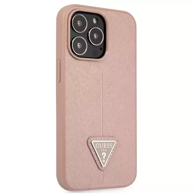 Guess GUHCP13LPSATLP iPhone 13 Pro / 13 6.1&quot  pink/pink hardcase SaffianoTriangle Logo 10