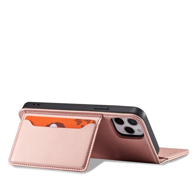 Magnet Card Case for iPhone 12 Pro Max Pouch Card Wallet Card Holder Pink 10